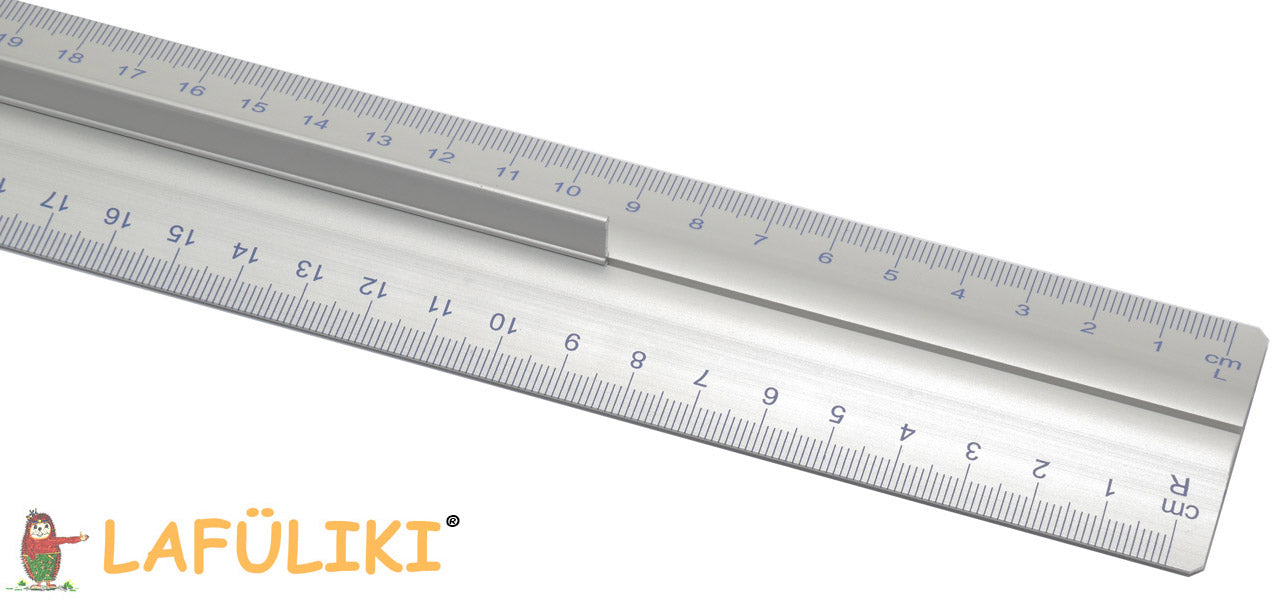 Aluminium-Lineal-30-cm-Linkshaender-Rechtshaender-mit-Griff-lafueliki