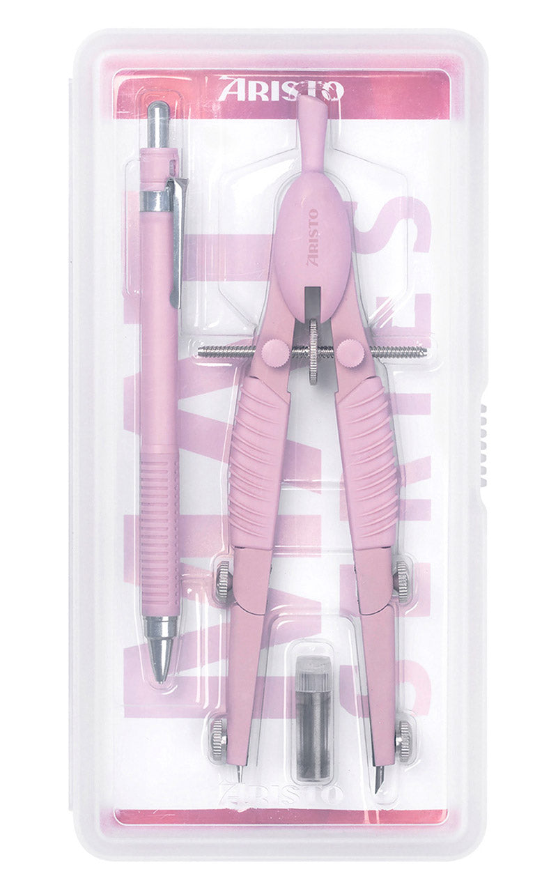 Aristo-Set-Topline-Zirkel-Feinminenstift-rose-AR55802-lafueliki