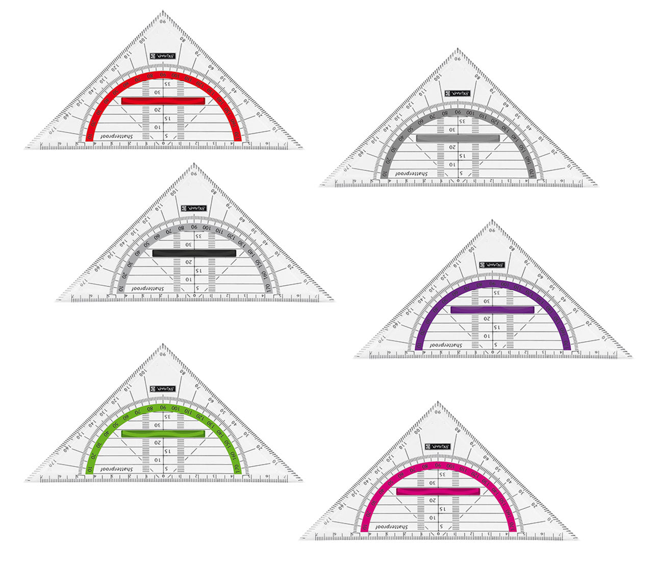Geodreieck mit farbiger Griffleiste