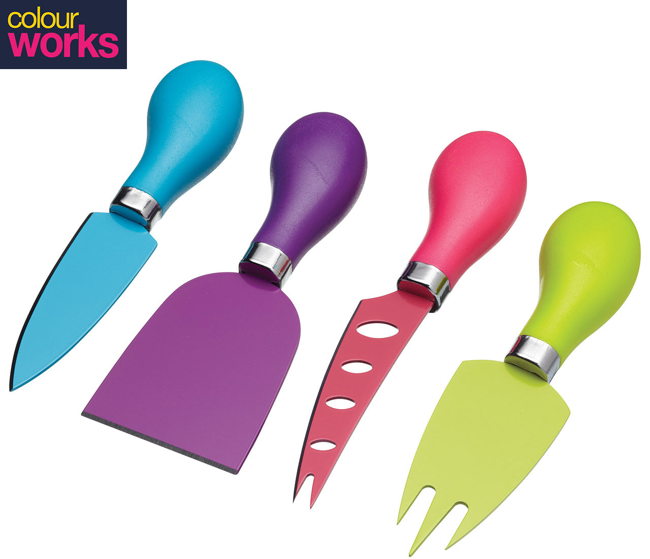 Colourworks Käsemesser Set 4.tlg - Antihaftbeschichtet