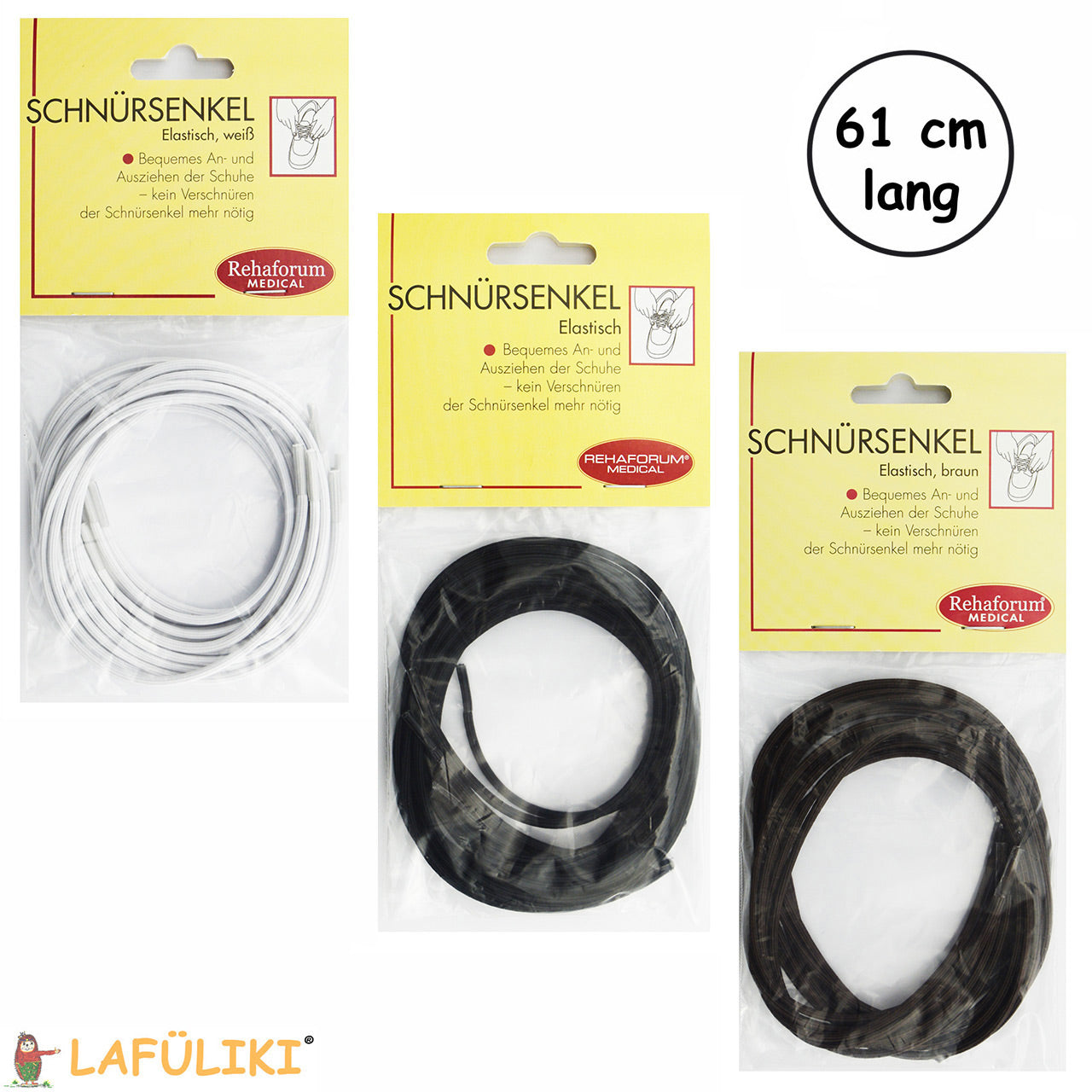 Elastischen-Schnuersenkel-Schuhe-Slippern-lang-61-cm-3-Paar-weiss-schwarz-braun-lafueliki