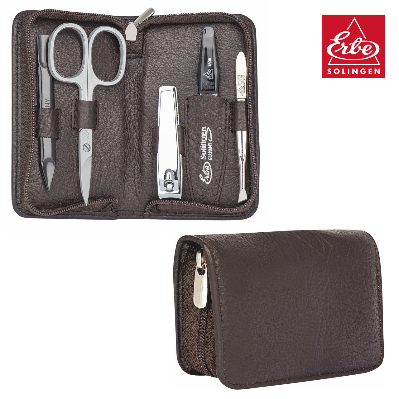 Erbe-Manikuere-Set-5-tlg-Linkshaender-Reissverschluss-9012-RV-Etui-braun-online-kaufen-lafueliki