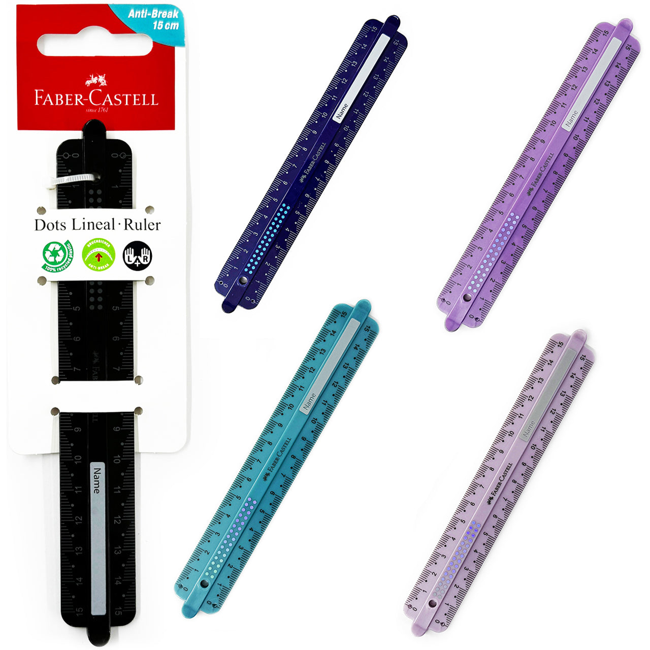 Faber-Castell-Lineal-Dots-Sparkle-15cm-Lineal-Linkshaender-Rechtshaender-online-kaufen-lafueliki