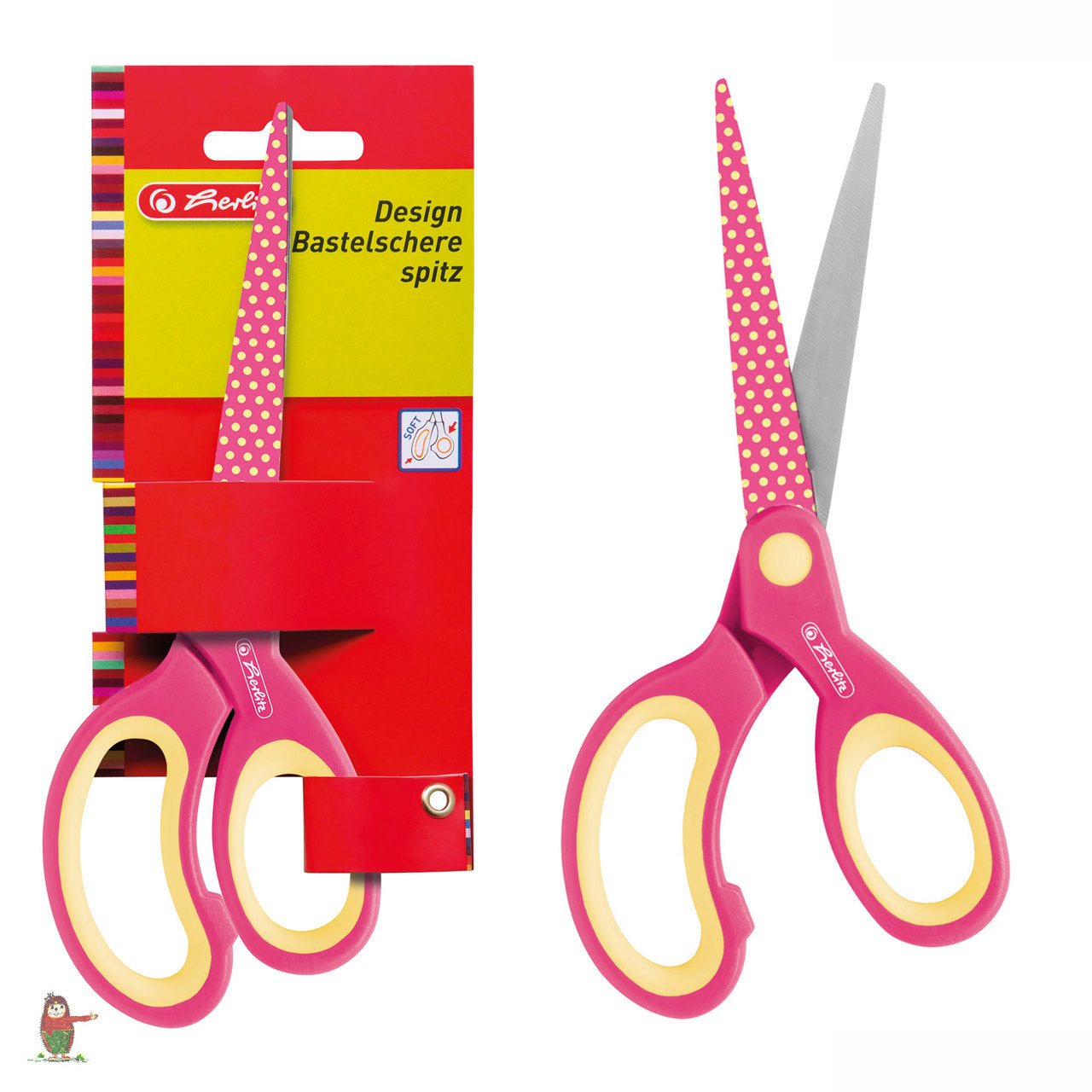 Herlitz-Rechtshander-Design-Bastelschere-spitz-17cm-10801728-pink_gelb-4008110299532-1681-Schere-lafueliki
