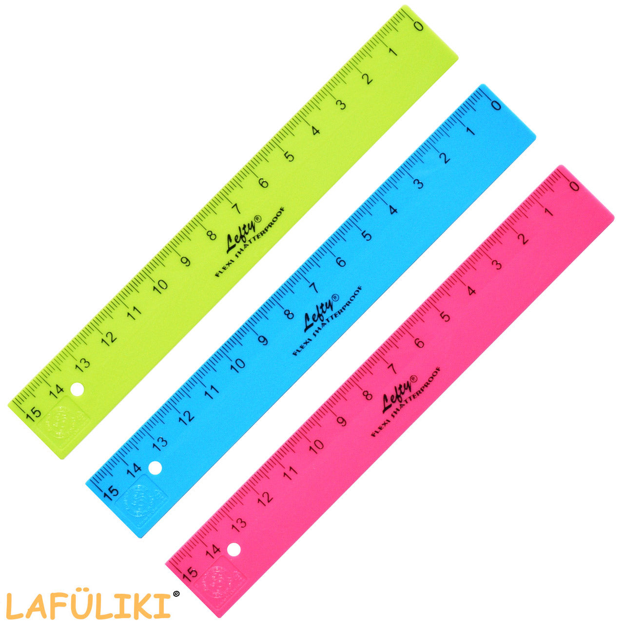 Kum-lefty-Lineal-fuer-Linkshander-15-cm-hellblau-pink-hellgruen-Linkshander-Shop-lafueliki