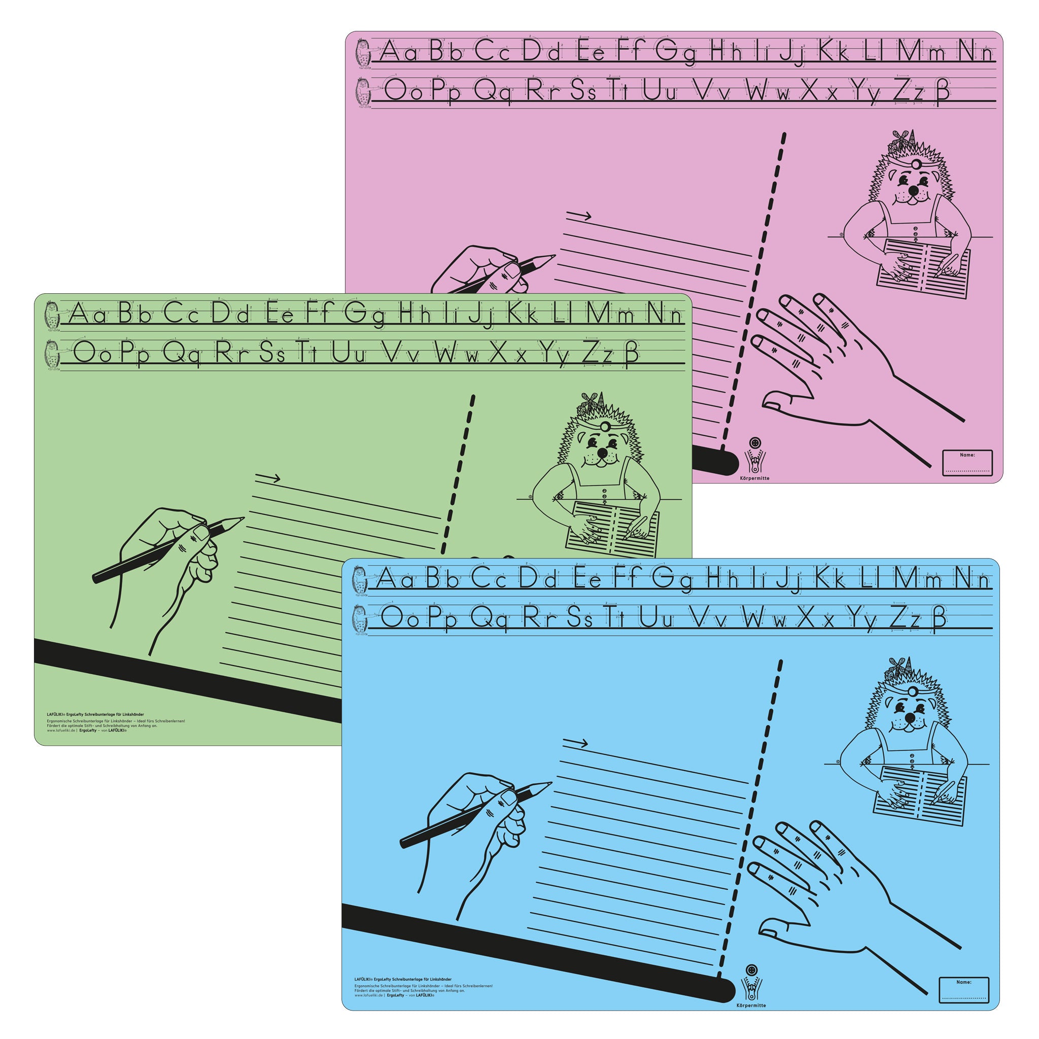 LAFueLIKI-ErgoLefty-Schreibunterlage-Linkshaender-hellblau-hellrosa-hellgruen-sinnvoll-Kinder-grundschule-3700-shop-online-kaufen
