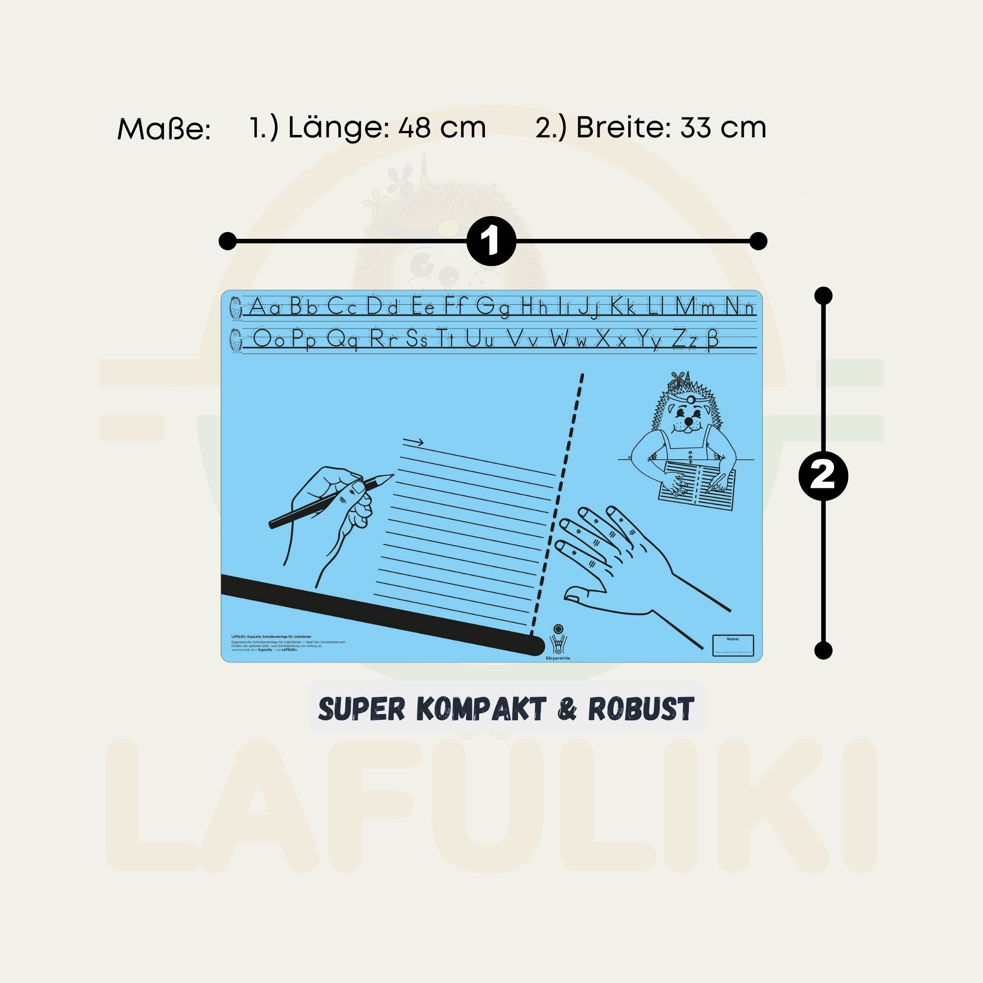 LAFueLIKI-ErgoLefty-Schreibunterlage-fuer-Linkshaender-masse-3700