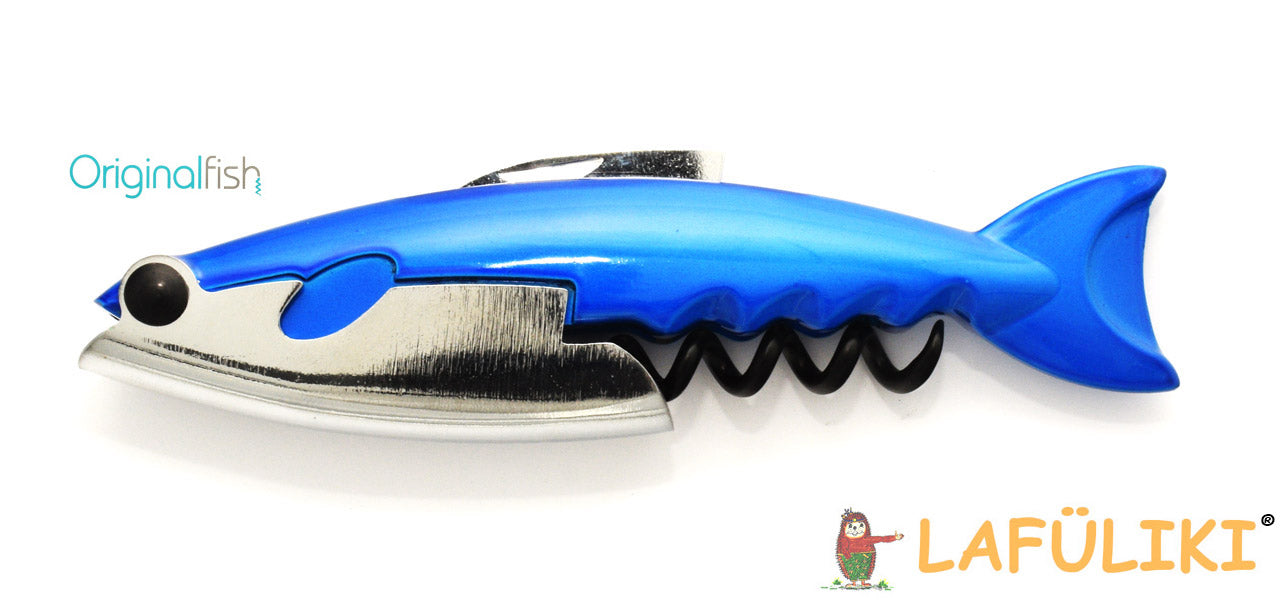 Taschen-Korkenzieher für Linkshänder im Fisch Design Minnow