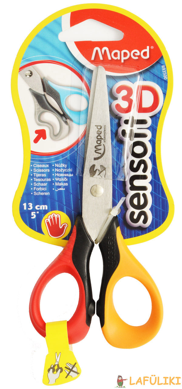 Maped-Linkshaender-Sensoft-Schere-Flexgriff-13cm-rot-gelb