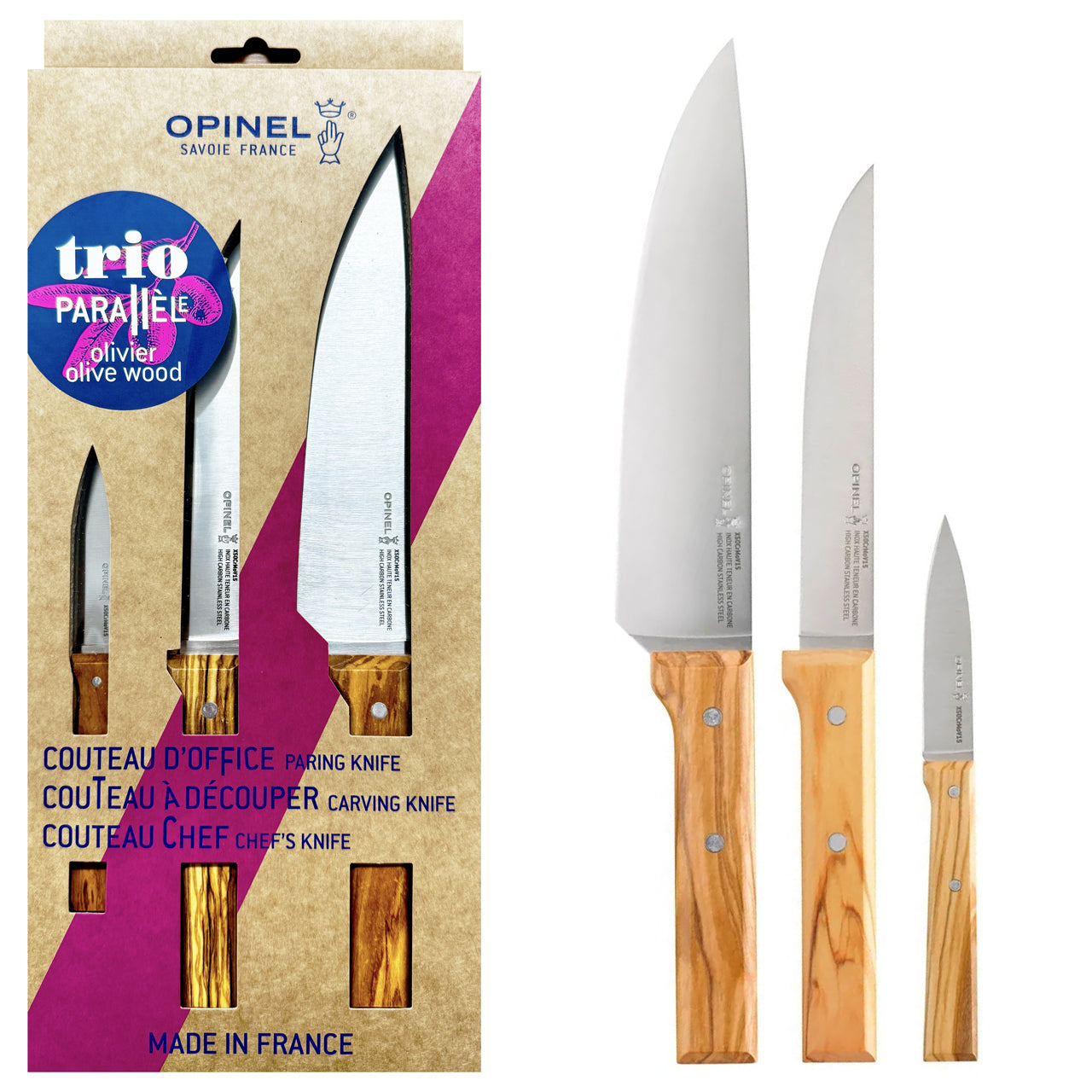 Opinel-Messerset-3-teilig-Parallele-Trio-Olivenholz-messer-online-kaufen-lafueliki