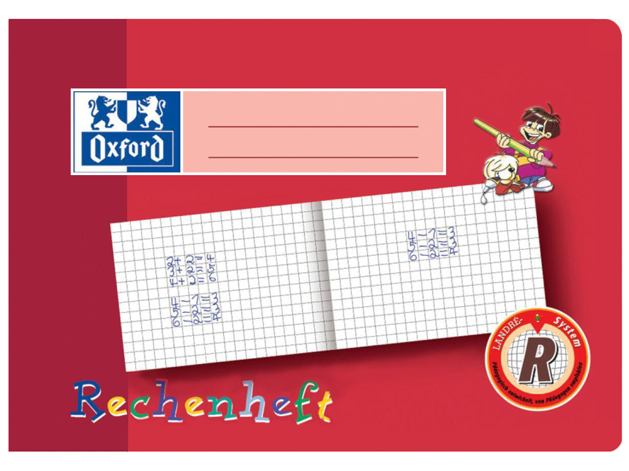 Oxford Rechenheft Lineatur R A5 quer extra große Kästchen