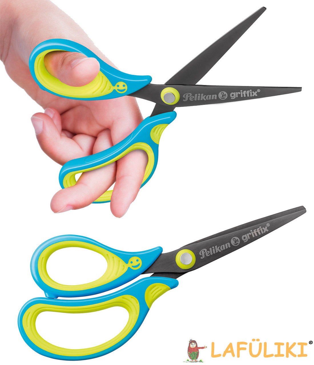 Pelikan-Griffix-Schere-Spitz-Linkshaender-gruen-blau-kaufen-lafueliki