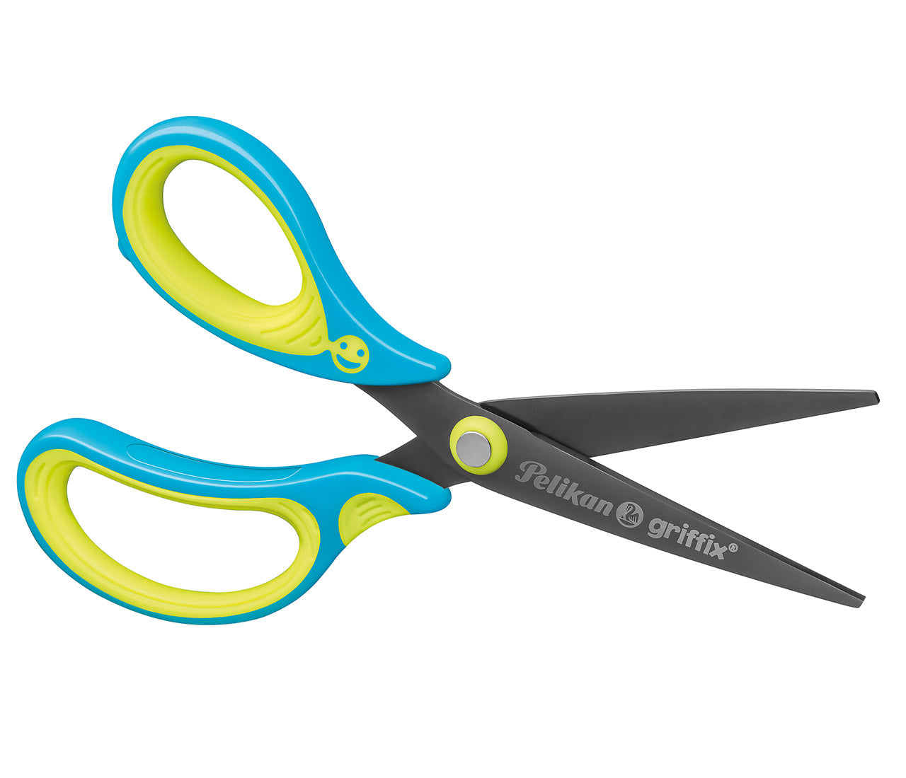 Pelikan-Griffix-Schere-Spitz-Linkshaender-gruen-blau-offen-lafueliki