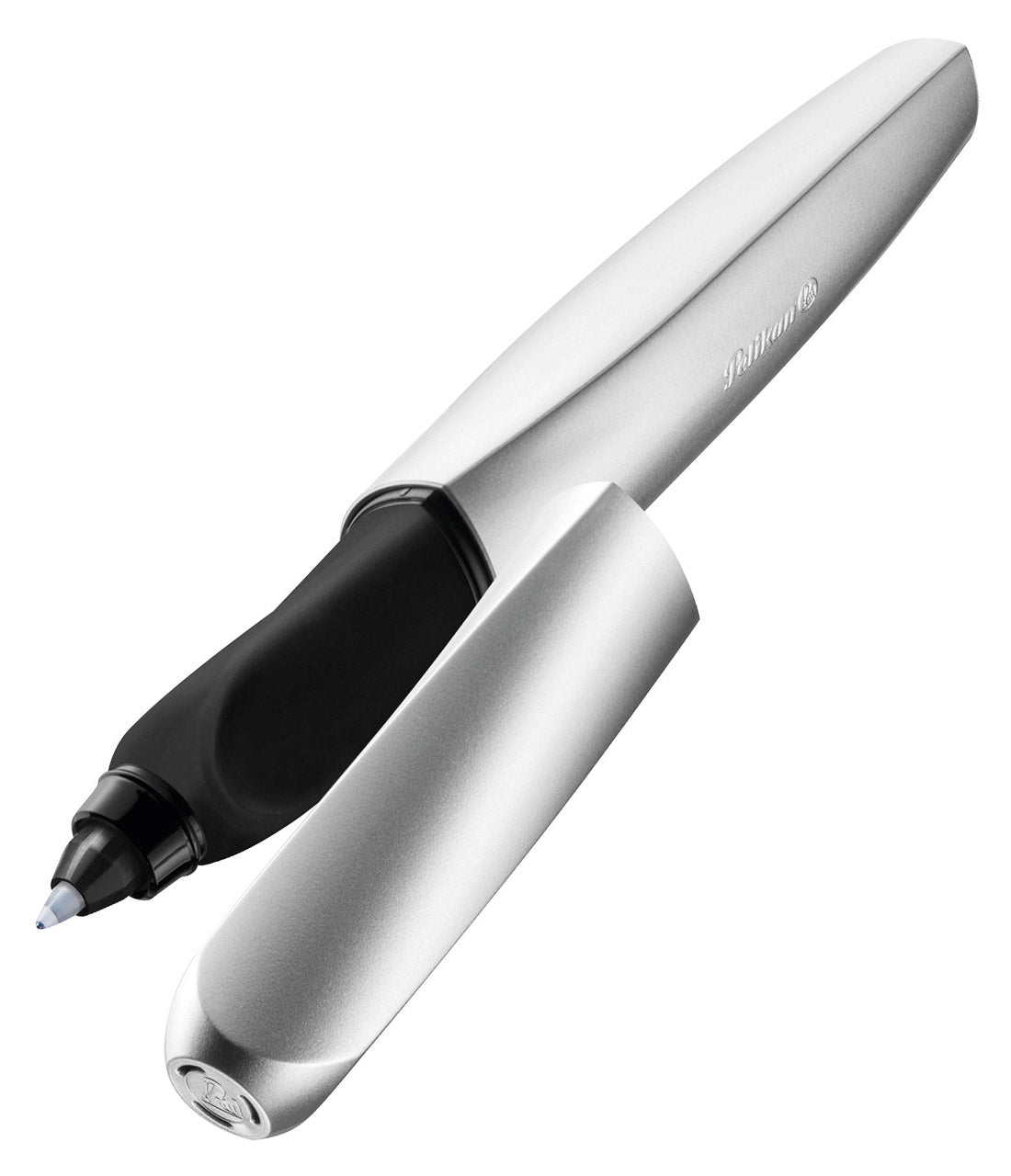 Pelikan-Tintenroller-Twist-Silver-offen-lafueliki