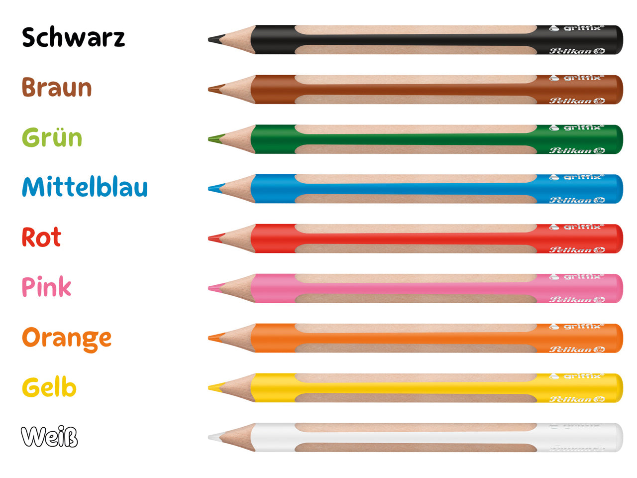 Pelikan-griffix-Buntstifte-9er-Set-alle-farben-Vorschule-Grundschule-lafueliki