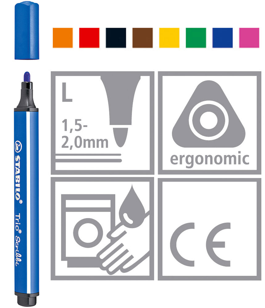 STABILO-Trio-Scribbi-8-Dreikant-Filzstifte-lafueliki