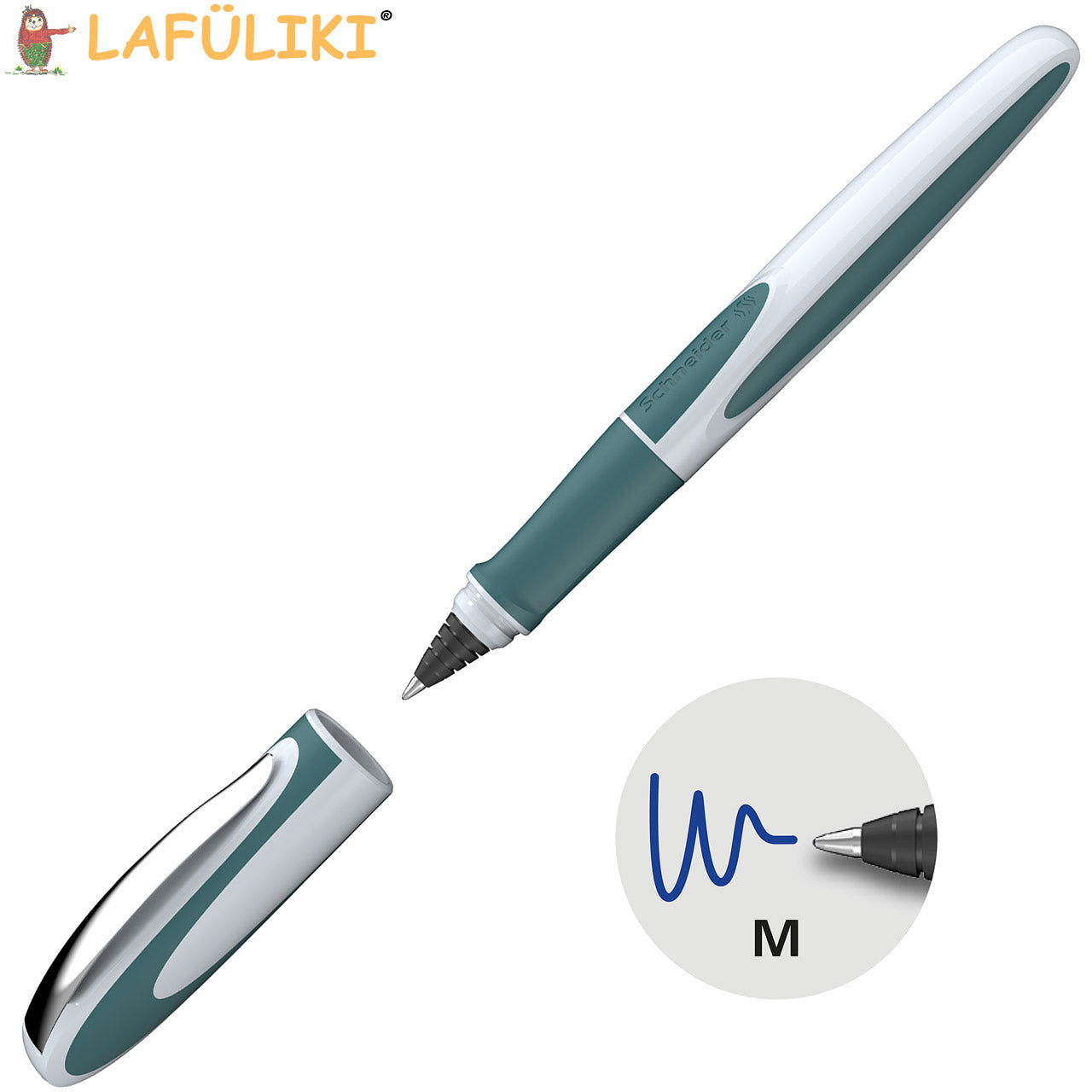 Schneider-Patronenroller-Ray-Tintenroller-Teal-gruen-weiss-187805-lafueliki