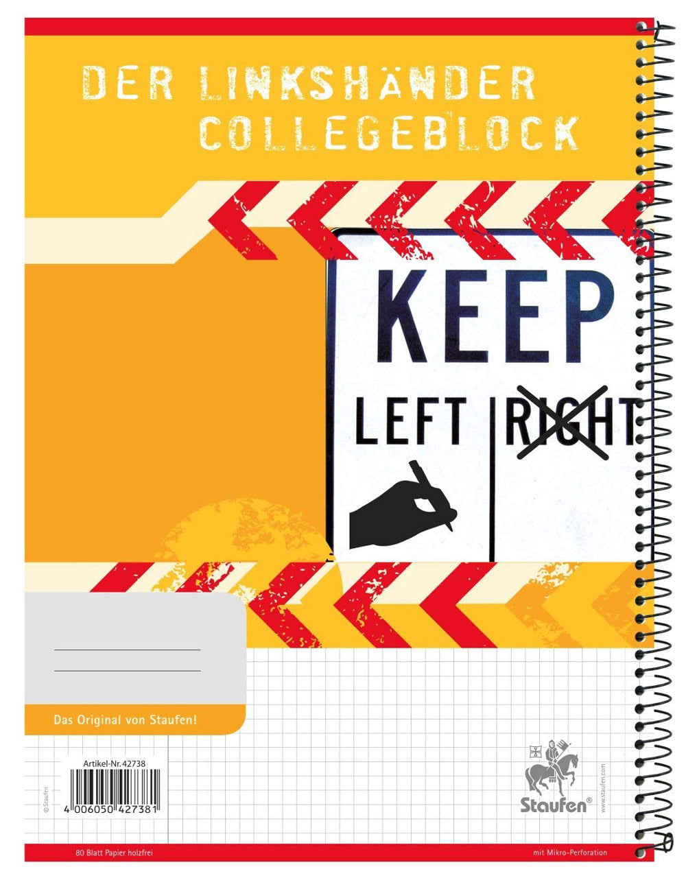 Staufen Collegeblock für Linkshänder Lineatur ist kariert