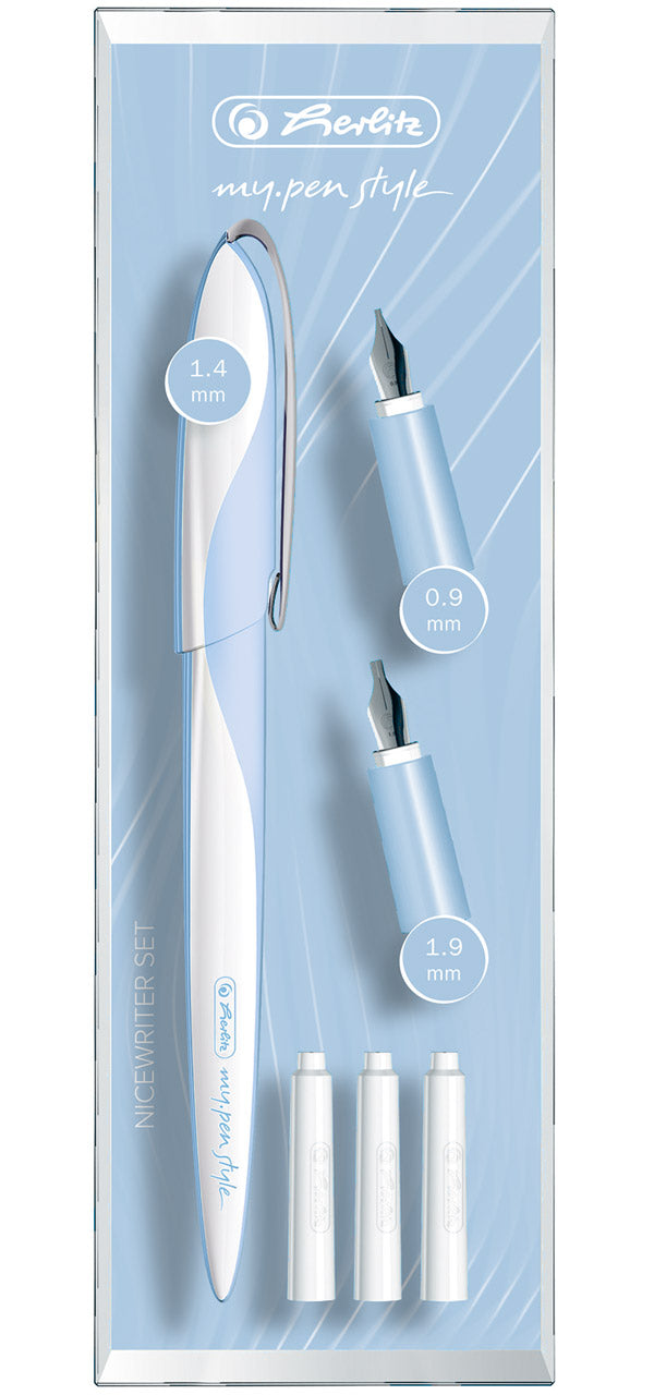 my-pen-style-Nicewriter-Schoenschreibfueller-Set-helblau